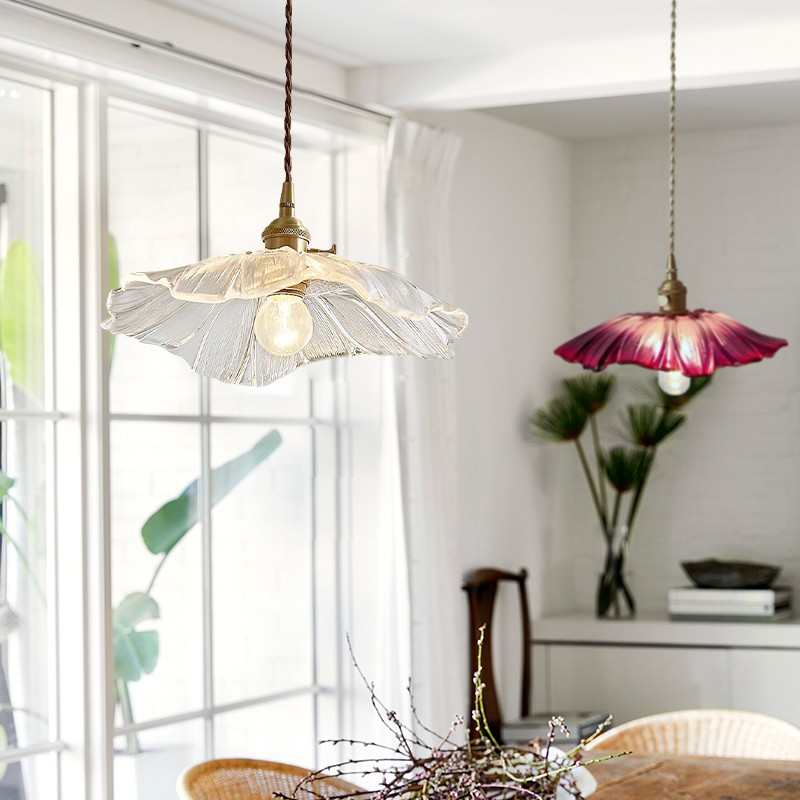Tiffany Lotus Glass Pendant Light for Living Room S08