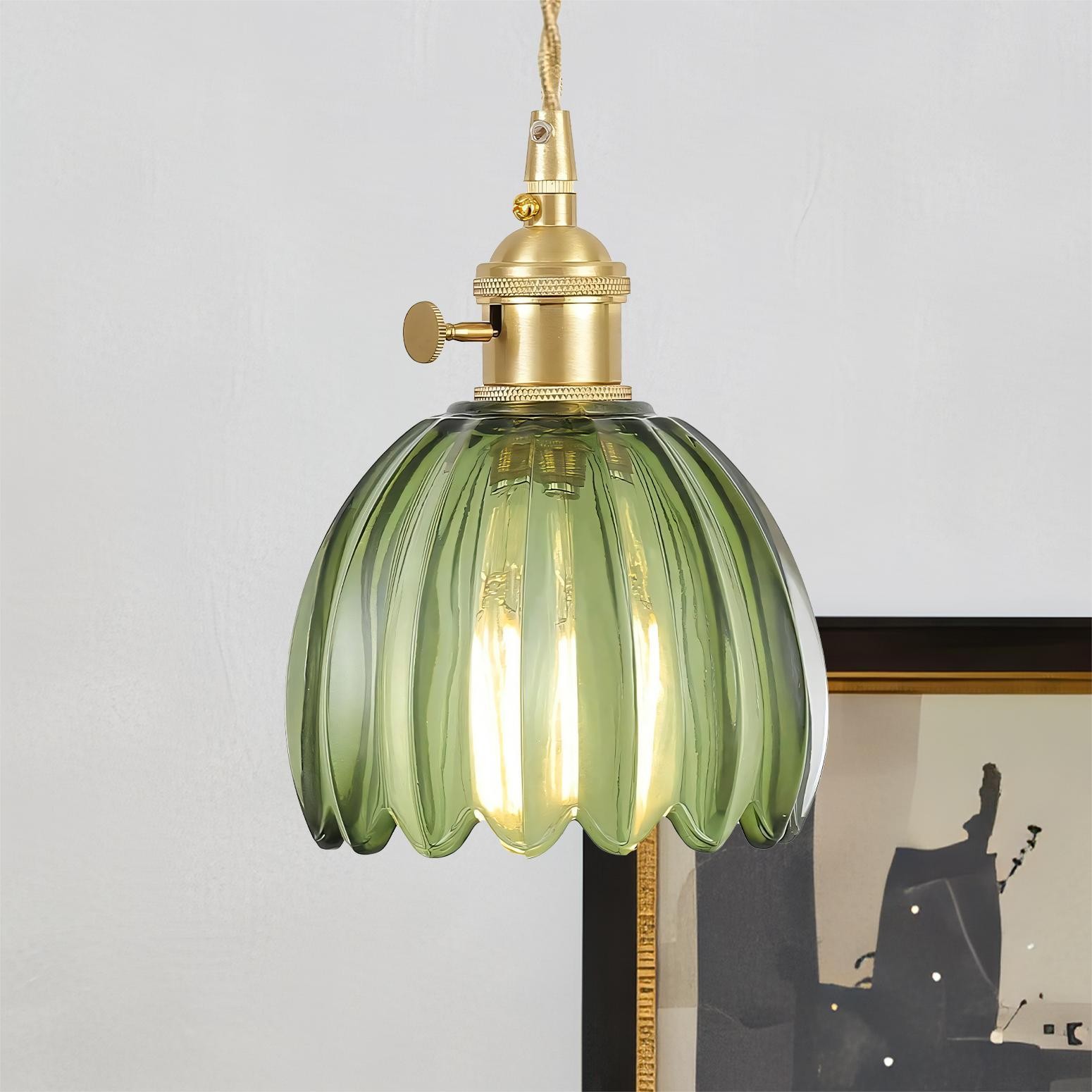Japanese Retro Glass Flower Pendant Light S17