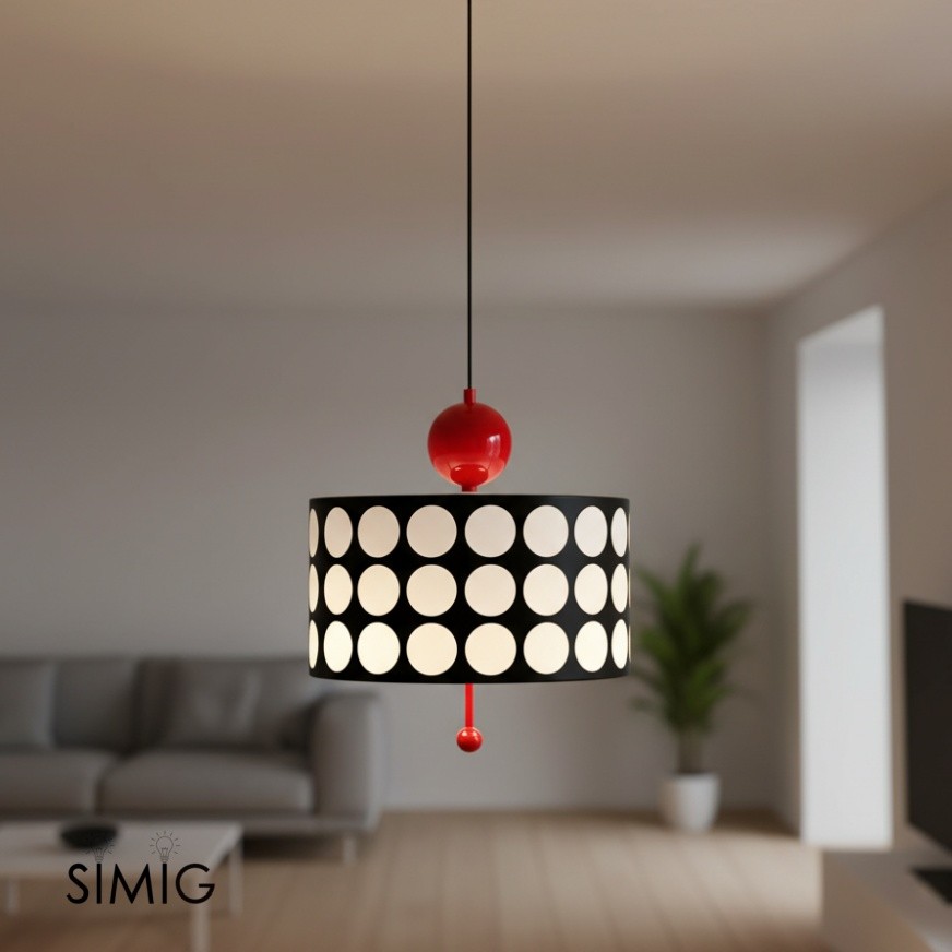 Polka Dot Lattice Pendant Lamp - French Vintage Light for Dining M165