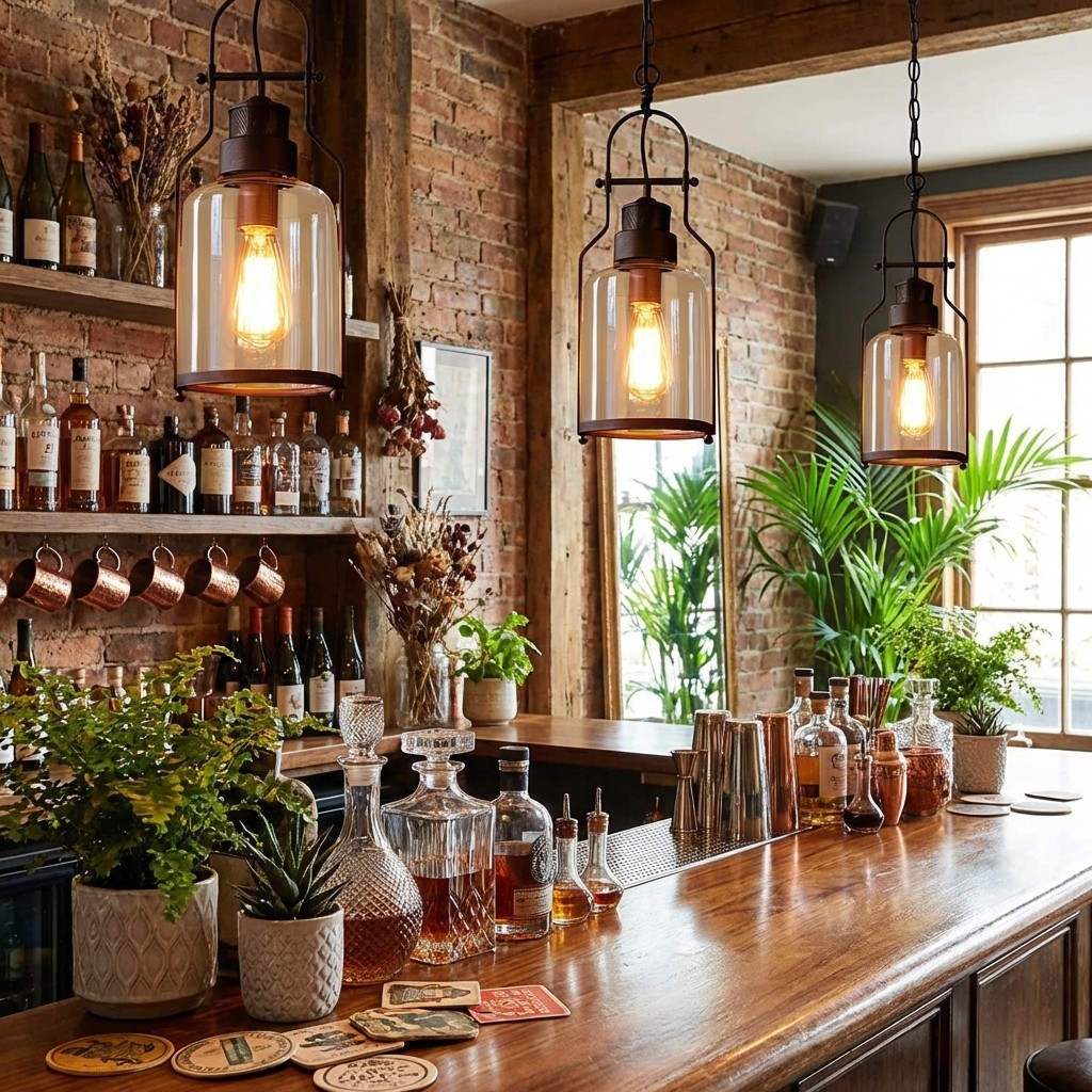 Lirra Vintage Iron Glass Pendant Lamp - Industrial Style Ceiling Lamp for Bars and Homes U20