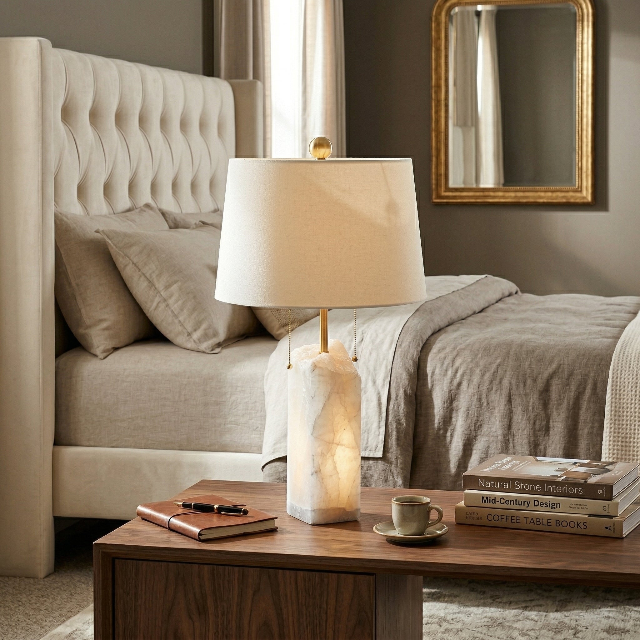 Raw Alabaster Table Lamp T1726