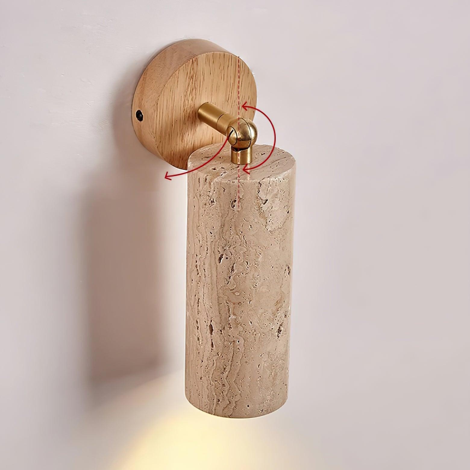 Travertine Walnut Spotlight Wall Lamp for Reading Work M40