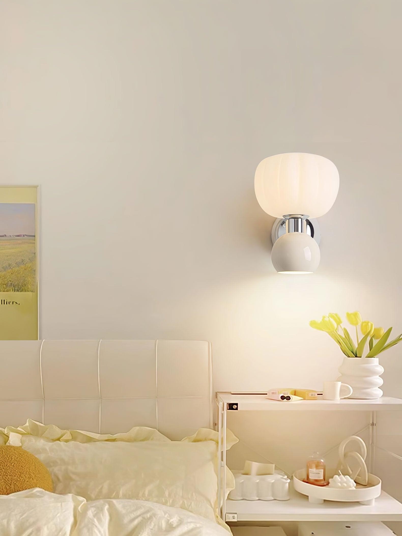 Cream Style Bedroom Bedside Pumpkin Wall Sconce M437