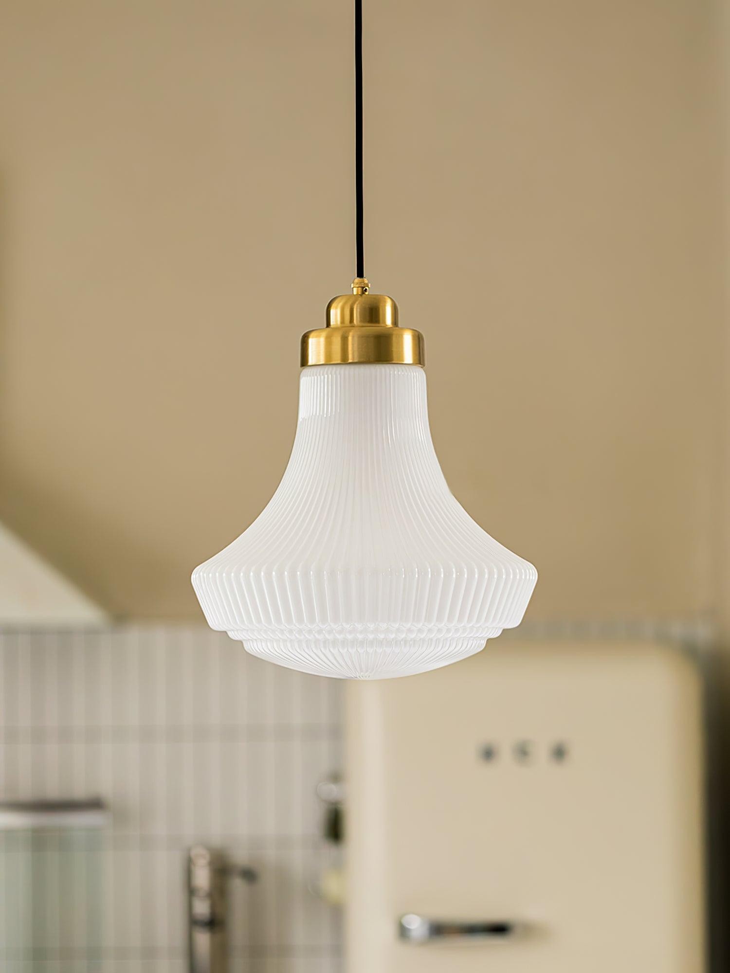 Classical Brass Alabaster Glass Pendant Lamp M318