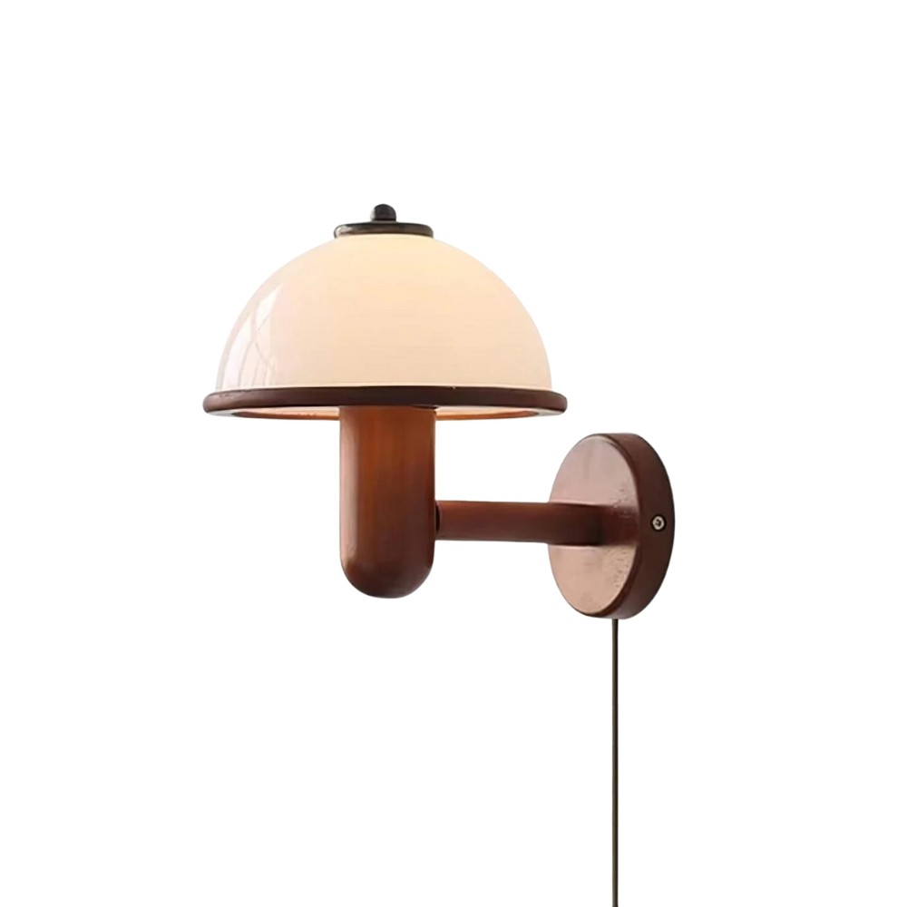 Bedside Mushroom Wood Wall Lamp S164