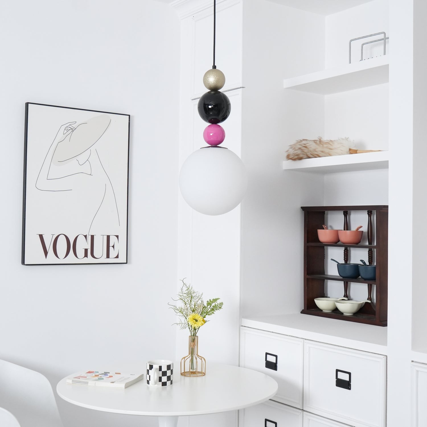 Round Balls Stacking Pink Pendant Lamp M418
