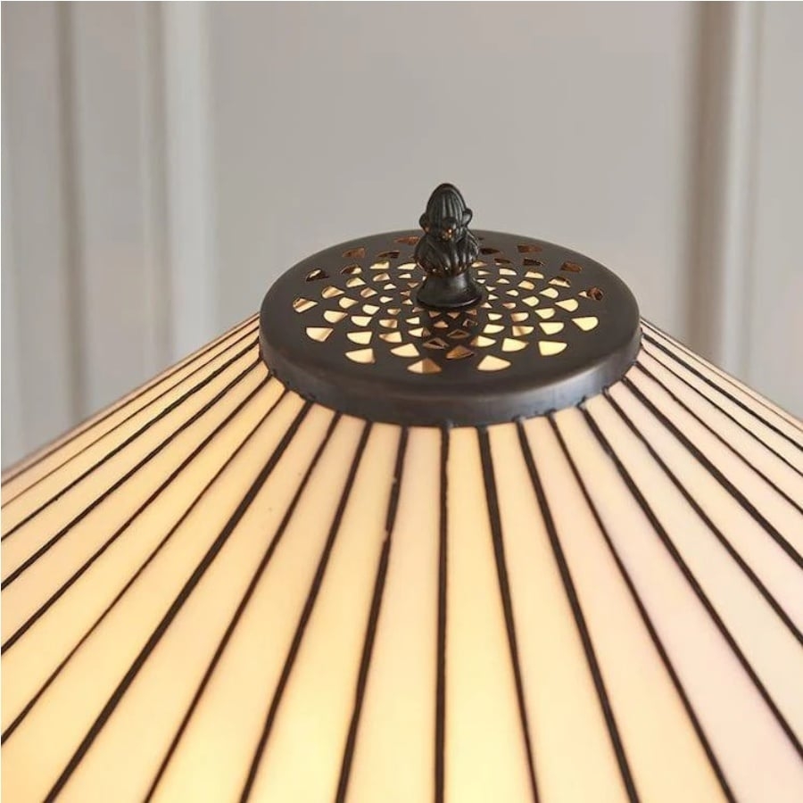 TiffStar Art Glass Floor Lamp with Ornamental Pattern Shade - Standing Light for Living Rooms T943