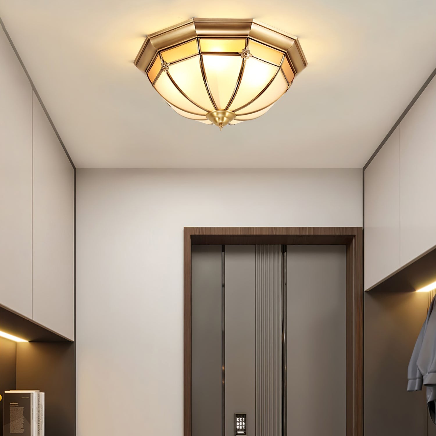 Dome Brass Flush Ceiling Lamp M460