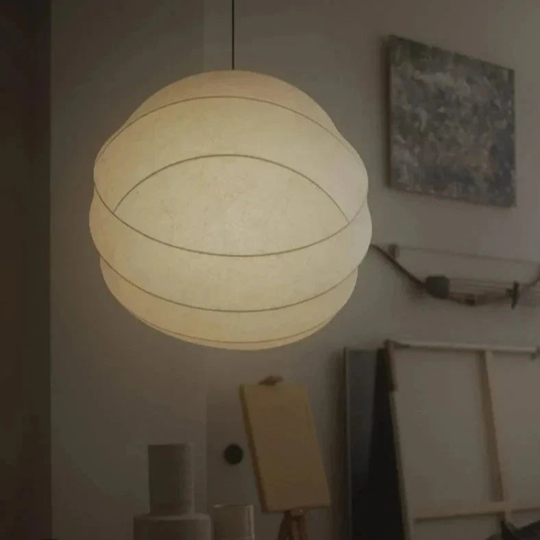 Wabi Sabi Silk Ball Japandi Pendant Light T2107