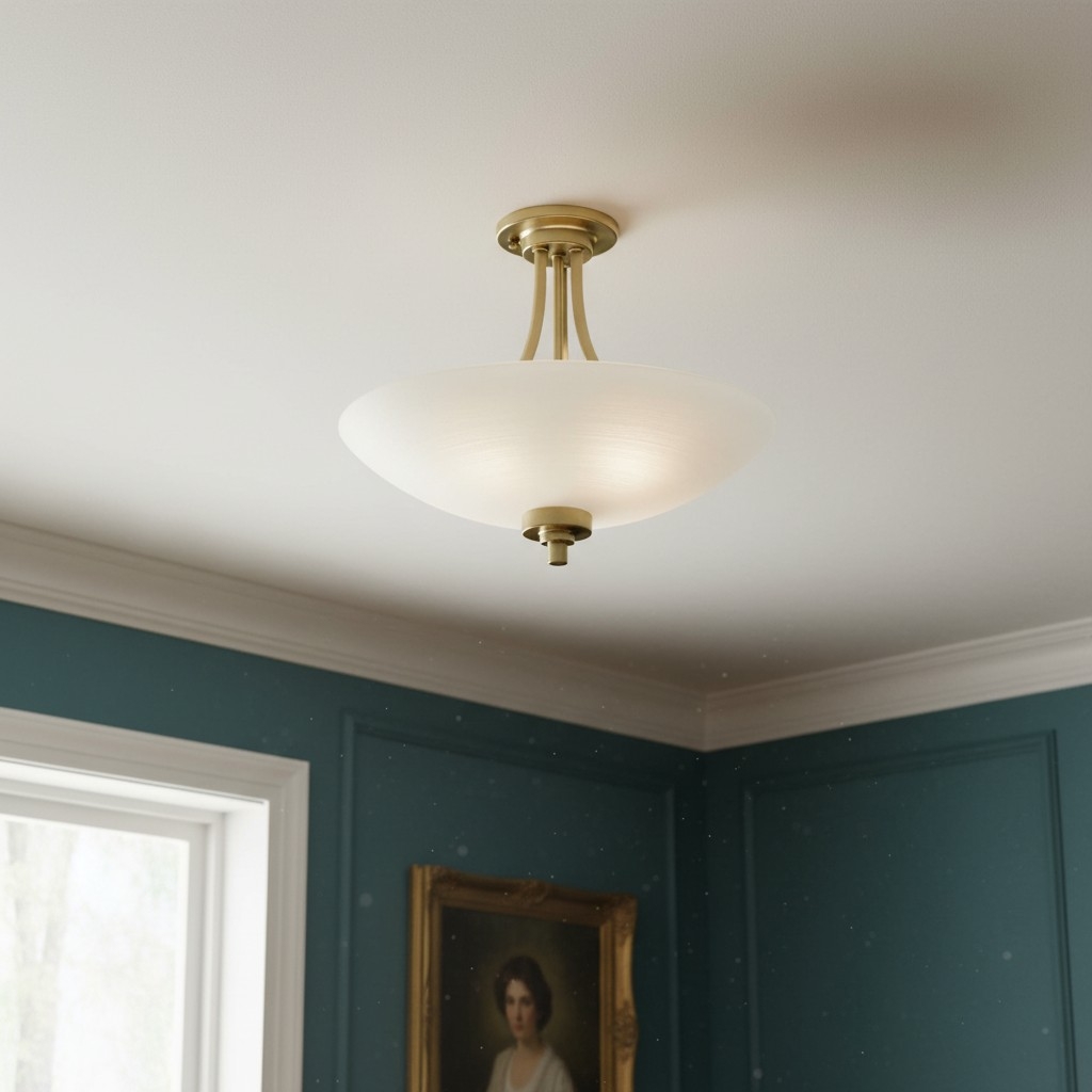 Lunetal Timeless Three-Arm Structure Semi Flush Chandelier - Vintage Pendant Light for Bedroom or Entry T839