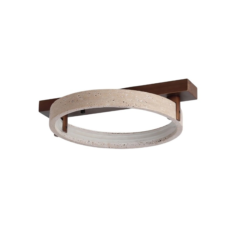 Modern Ring Horizon Travertine Ceiling Lamp for Living Room S300
