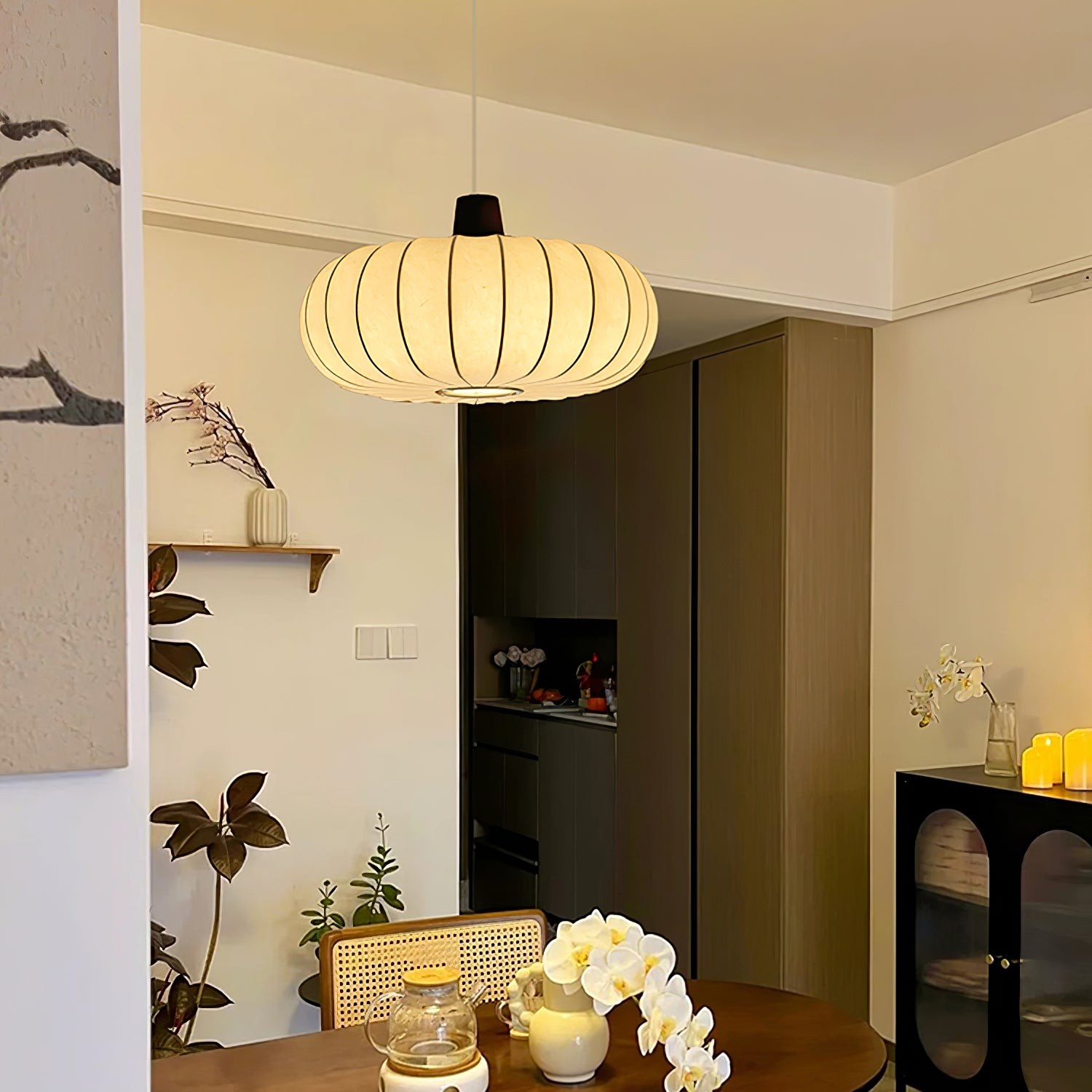 Classic Silk Lantern Pendant Light M410