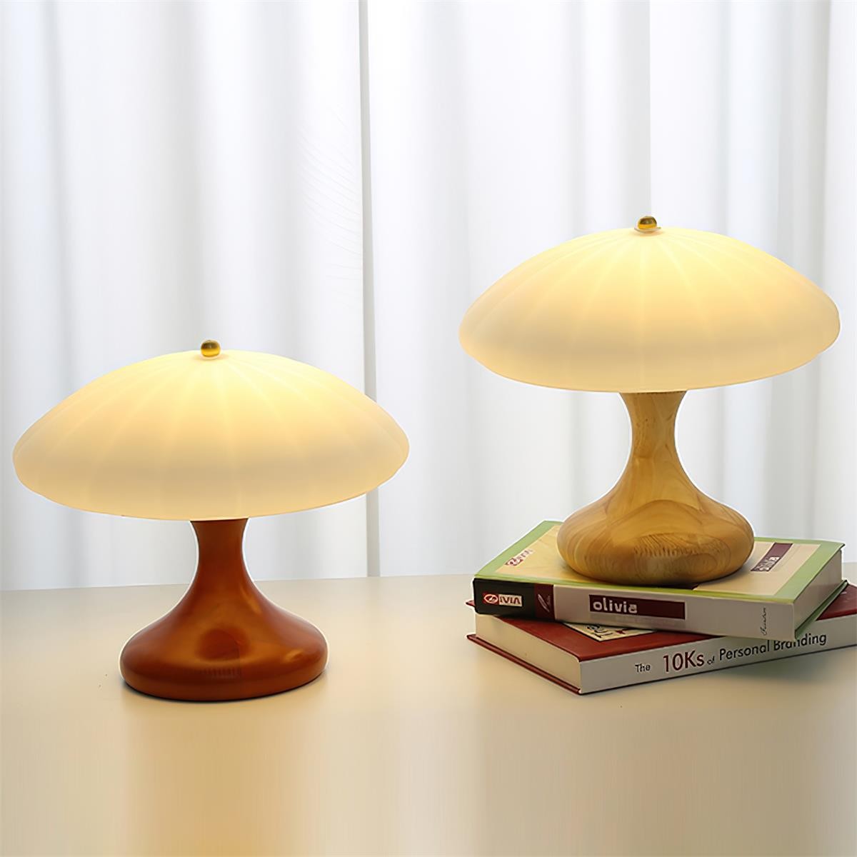 Mushroom Shape Curved Table Lamp M90