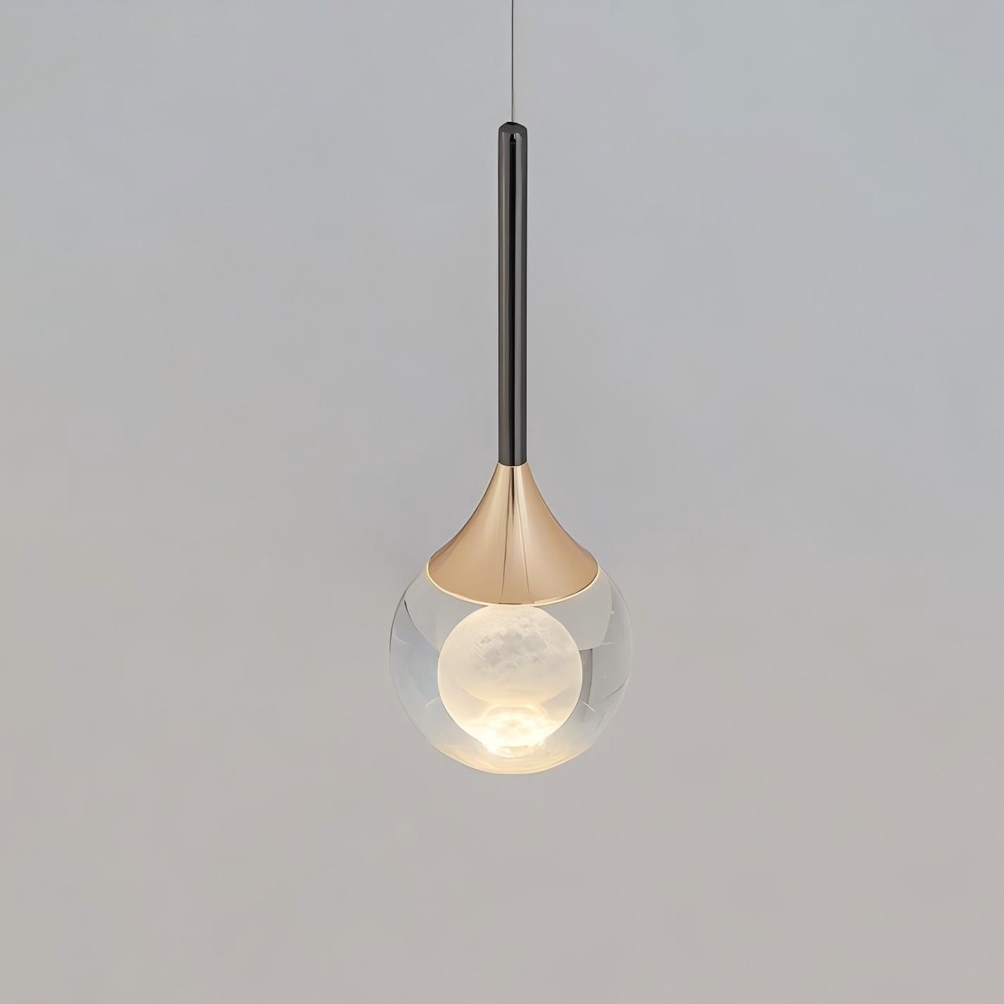 Moon Clear Glass Ball Pendant Light S205