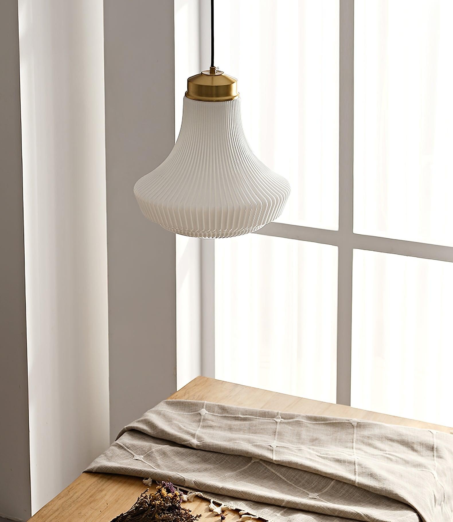 Classical Brass Alabaster Glass Pendant Lamp M318