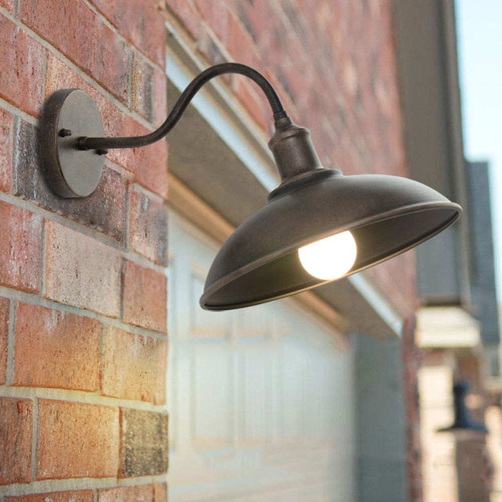 Retro Industrial Bowl Shaped Outdoor Waterproof Wall Light G04