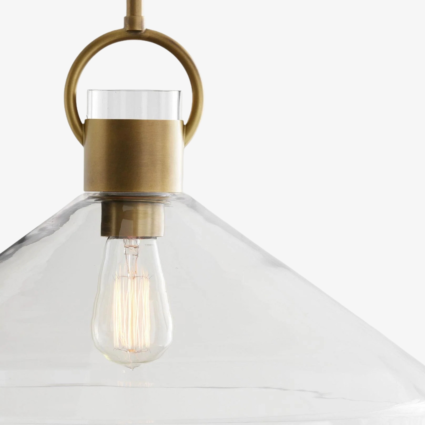 Lumicona Wide Cone Pendant Light – Clear Glass Design with Industrial Style for Kitchens U17