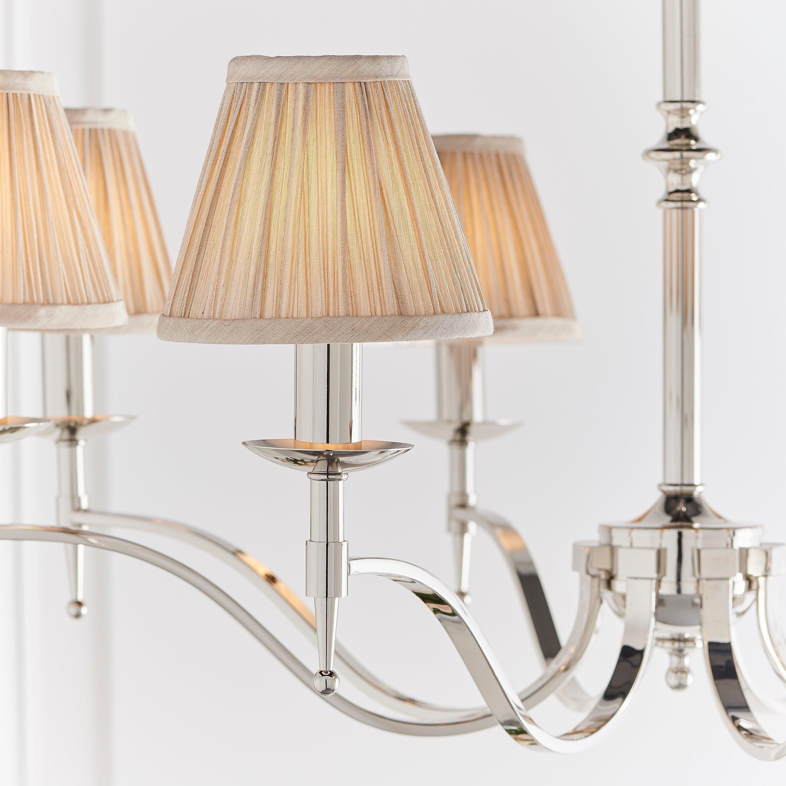 Tela Timeless Classic Elegant Multi Arm Stanford Chandelier - Metal Fabric Lighting for Living Room T820