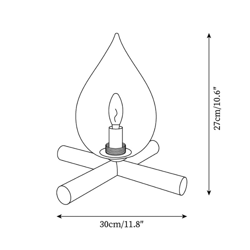 Funny Fire Shape Small Flame Table Lamp M55