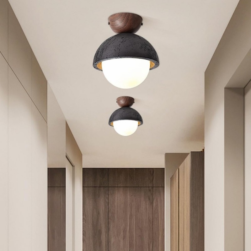 Modern Semicircular Ceiling Light – Travertine Retro Finish S296