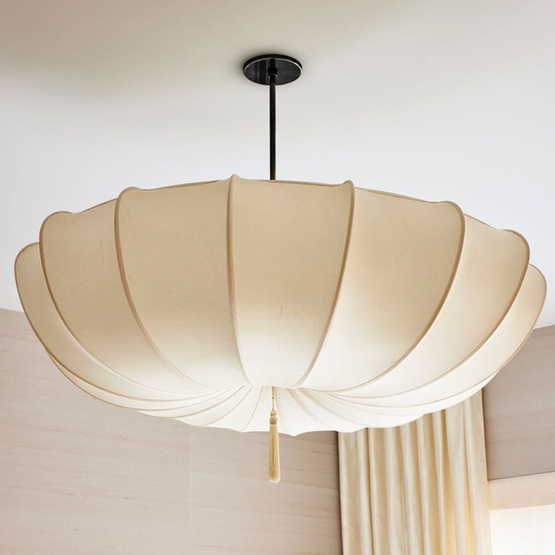 Traditional Round Fabric Chandelier ‑ Japanese Style for Living Room T261
