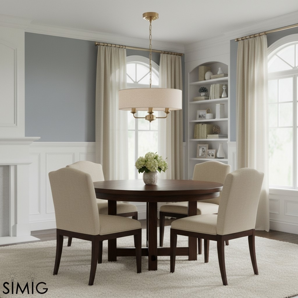 Tela Pendant - Elegant Linen Shades and Classic Dining Room Lighting T667