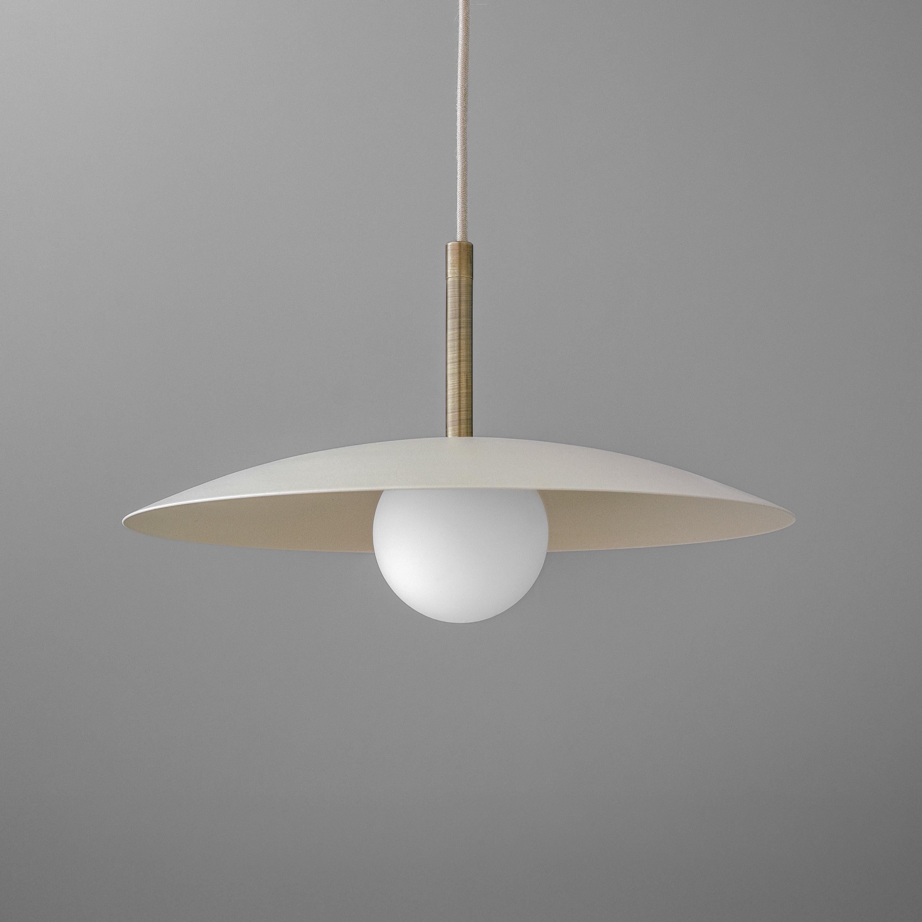 Curva Metal Minimalist Pendant Light - Modern Brass Accent Disc Shade T402