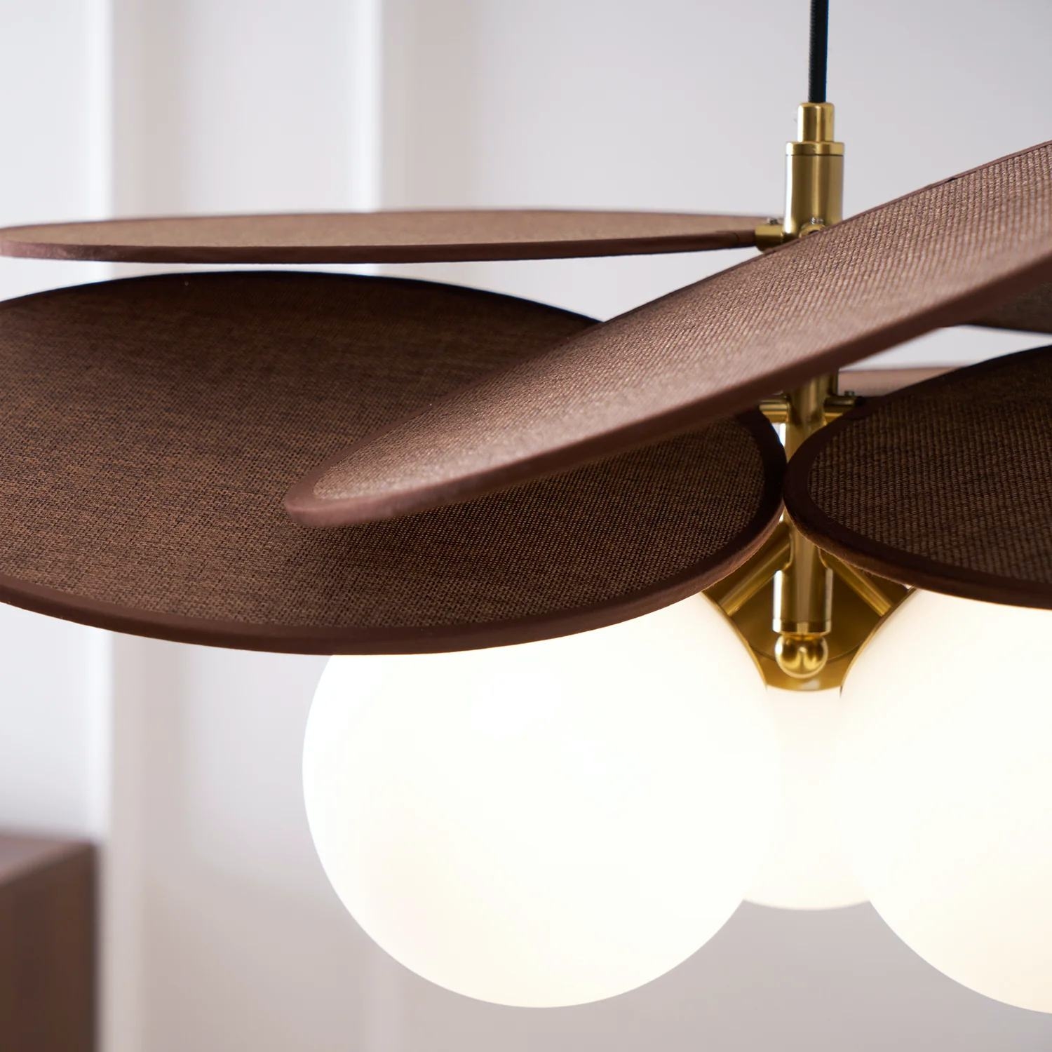 Orrise Layered Petal Pendant Light - Modern Metal and Fabric for Bedroom T521