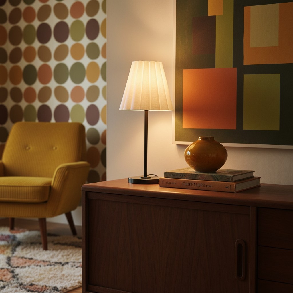 Ruffmeto Transitional Slim Table Lamp - Sculptural Shade Lighting for Living Room or Bedroom T672