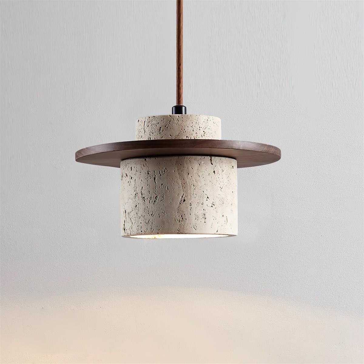 Elegant Textured Cylindra Stone Pendant Lamp G11