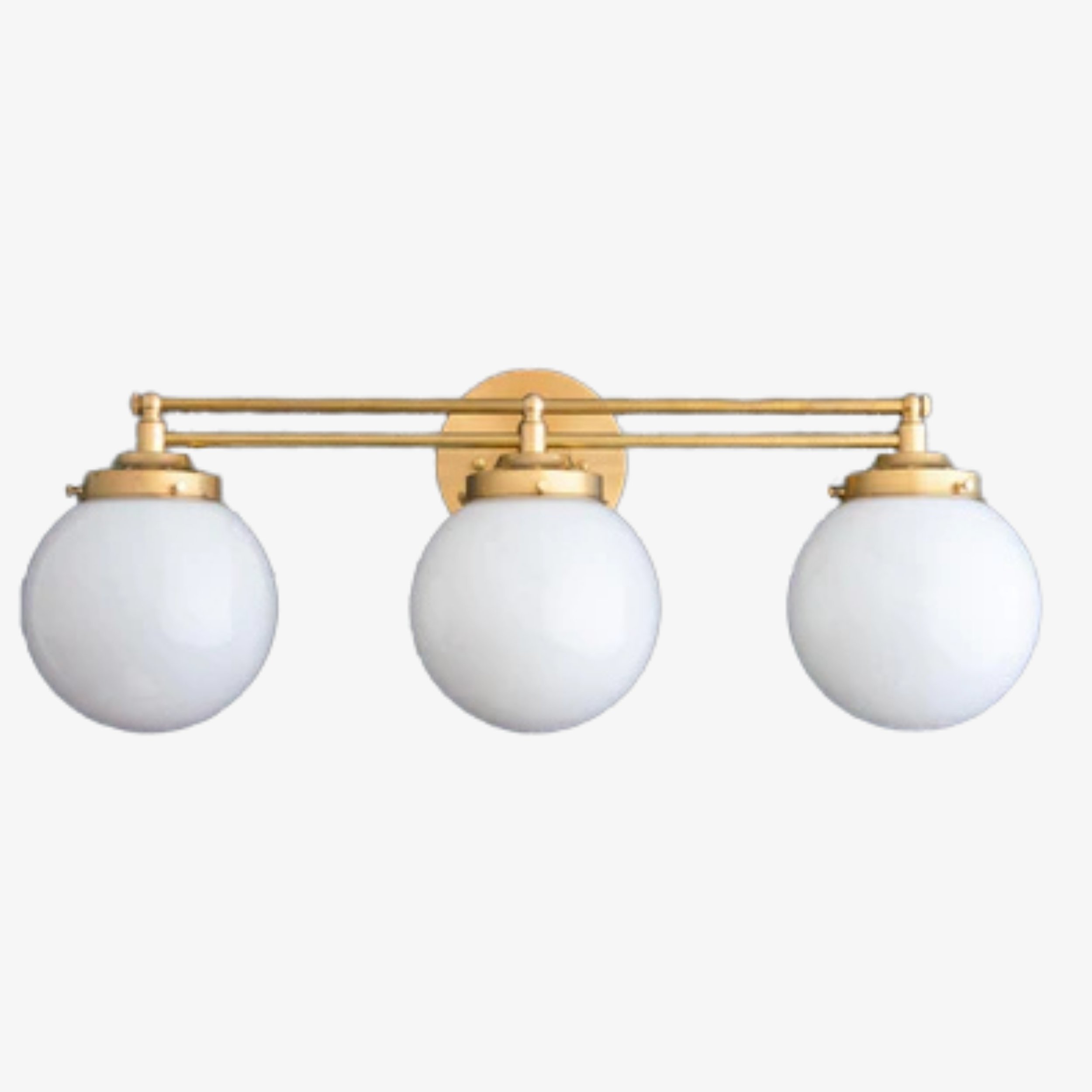 Glorica Glass Contemporary Vanity Light - 3 Light Globe Bathroom Fixture Opal Glass T352