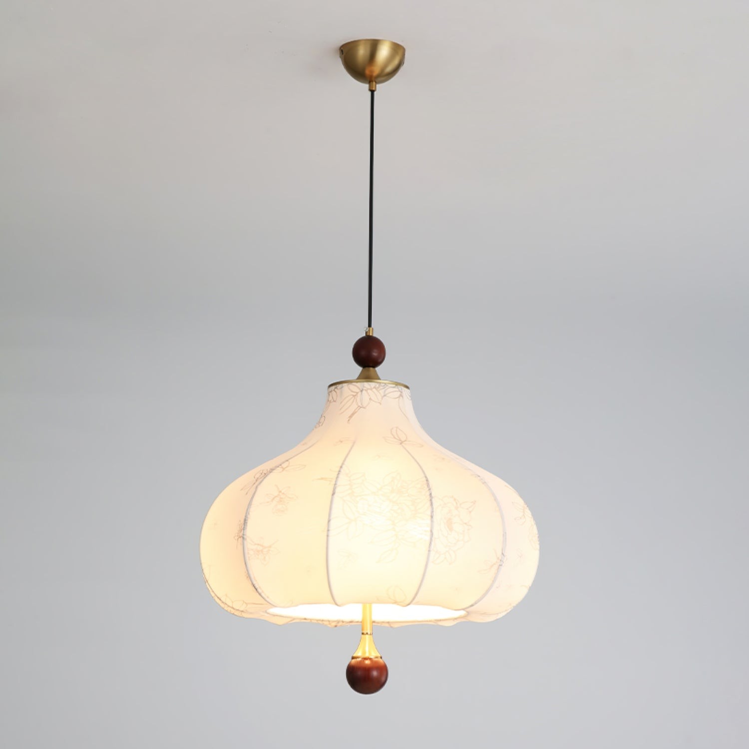 French Retro Fabric Pattern Pendant Lamp M562