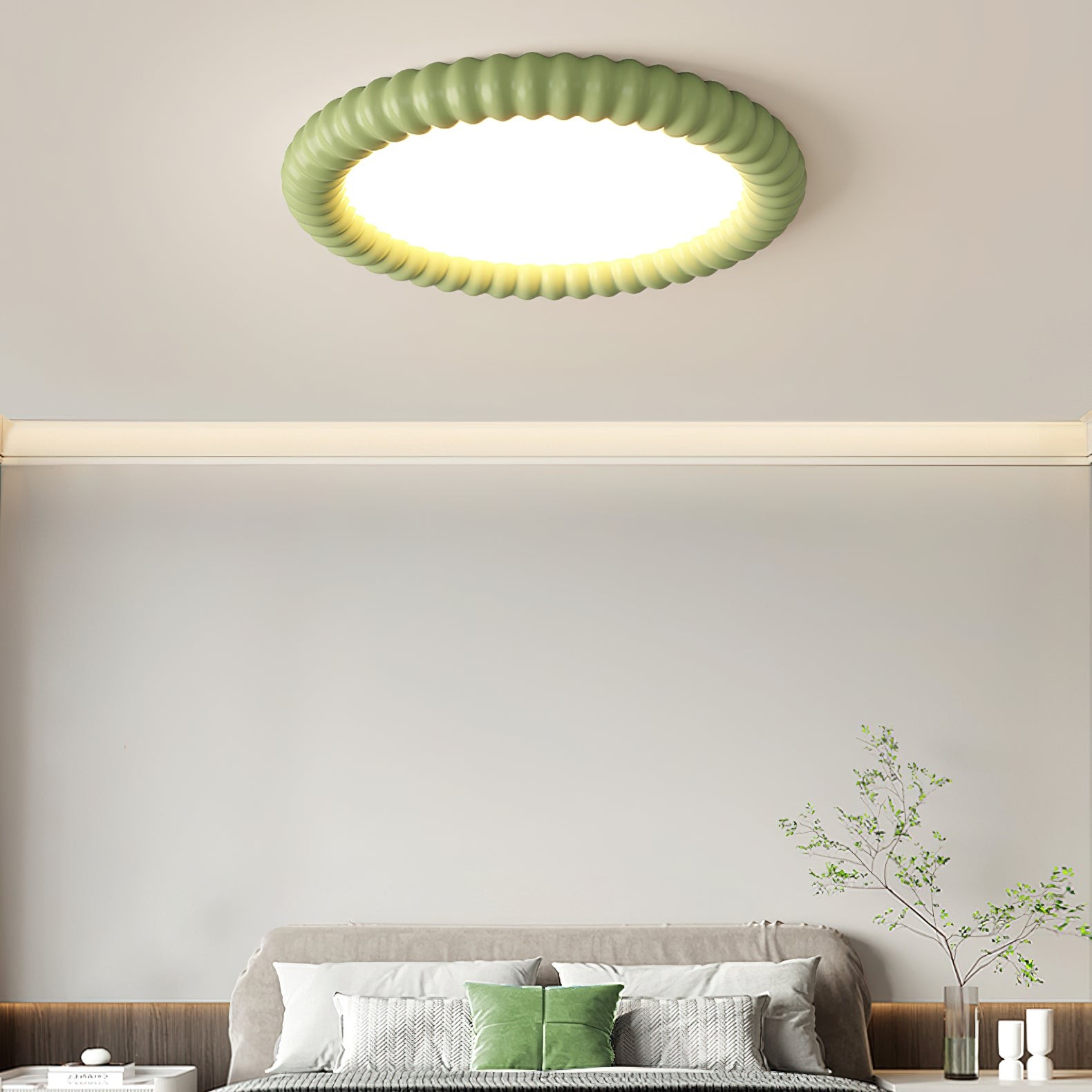 Cream Style Ripple Ring Ceiling Lamp M421