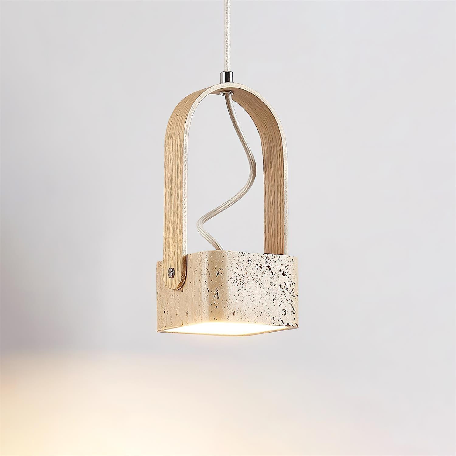 Geometric Yellow Travertine Pendant Lamp M267