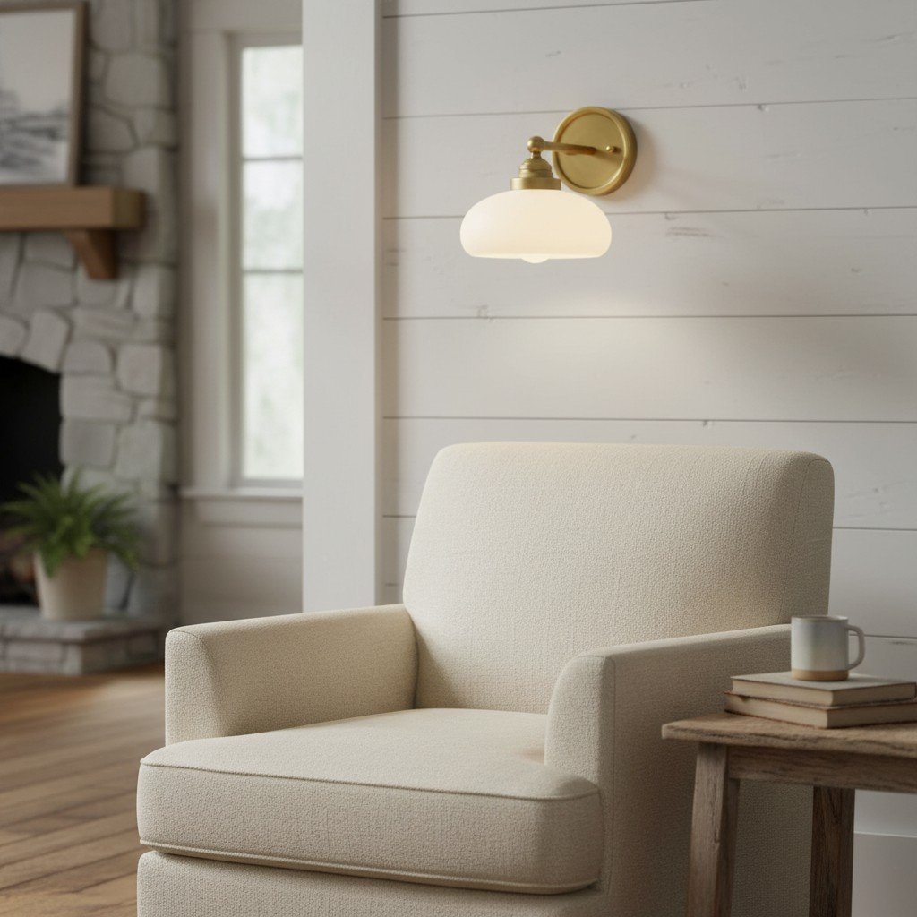 Velora Vintage Industrial Wall Sconce with Glass Shade for Hallway and Entryway T512