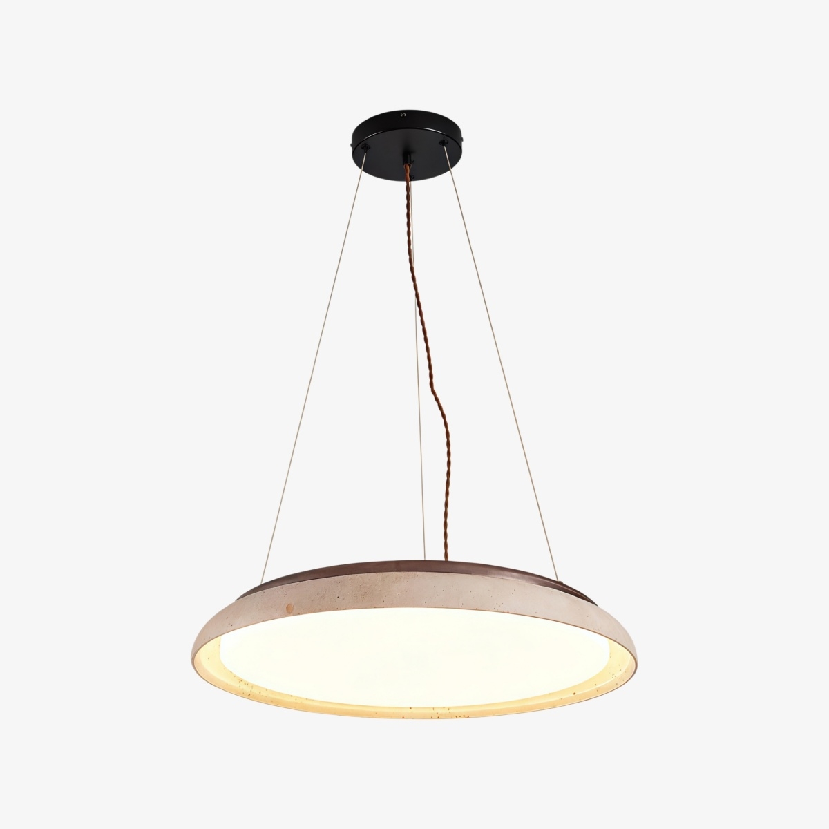 Torvella Travertine Ring Pendant Light - Minimalist Sculptural Lamp for Modern Interiors T1133