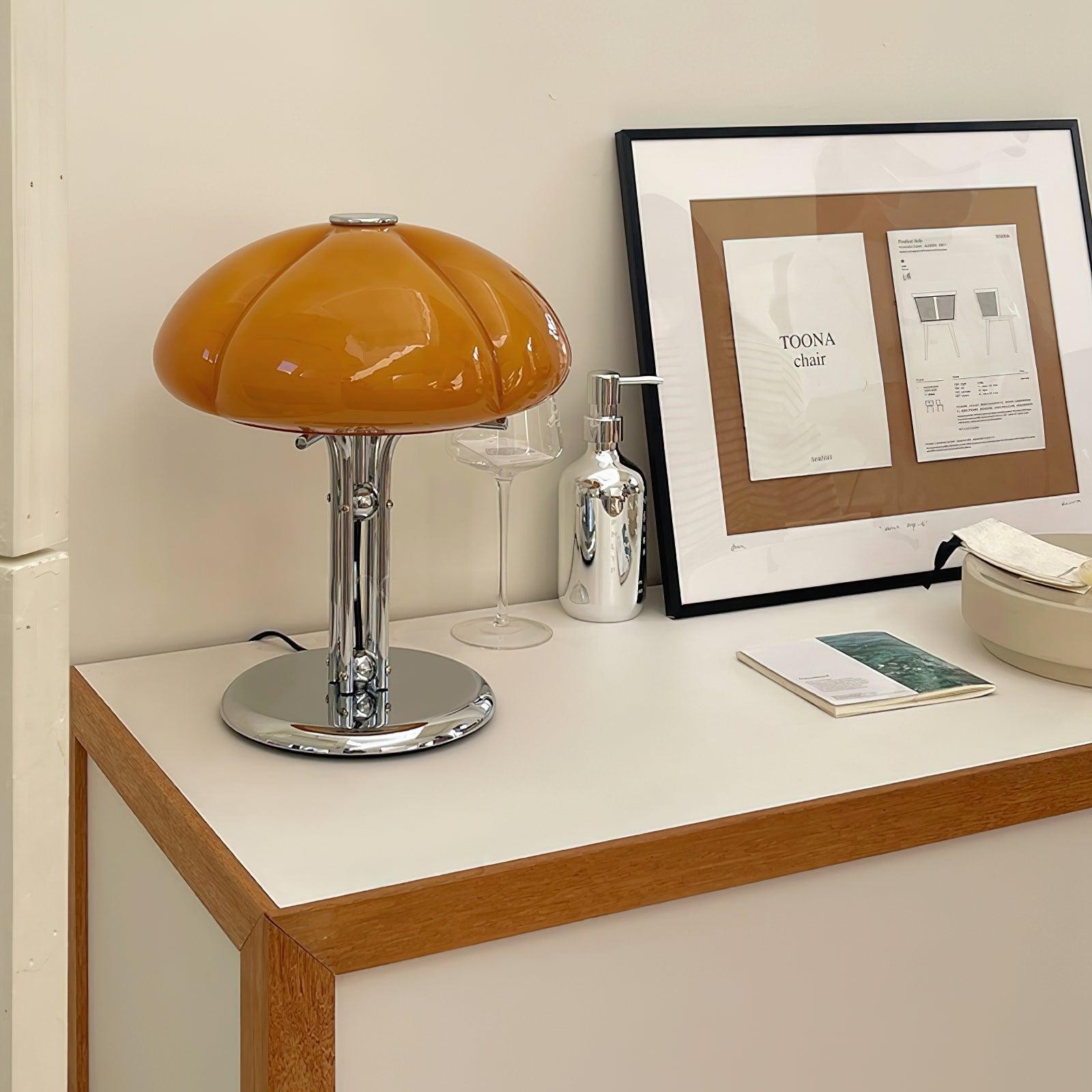 High-Grade Bedroom Bedside Mushroom Glass Table Lamp M175