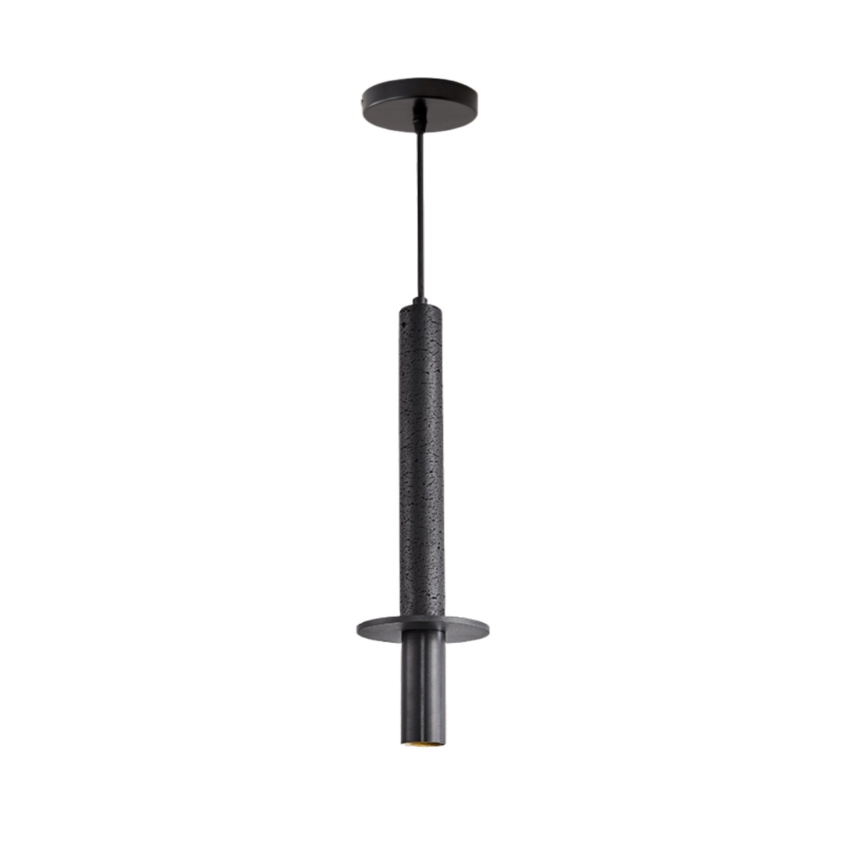 Minimalist Slim Elongated Travertine Metal Pendant Lamp S276
