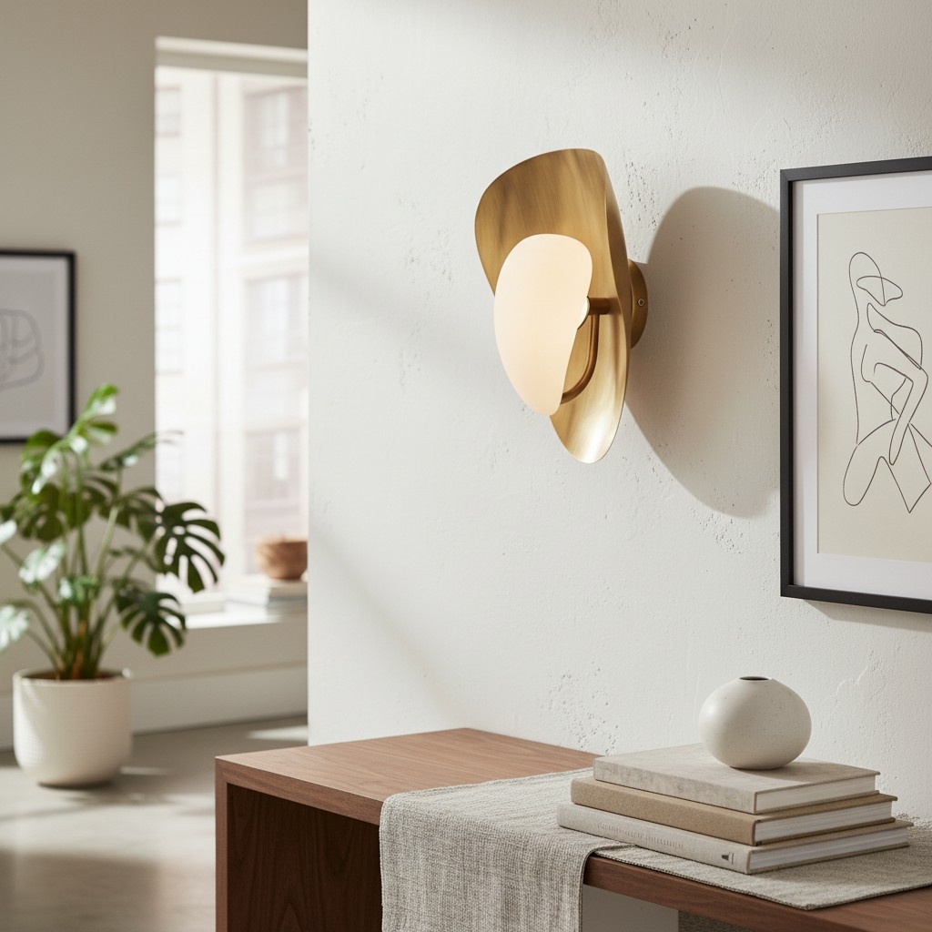Shella Artistic Wall Lamp - Petal-Like Shade Design for Bedroom or Hallway T704