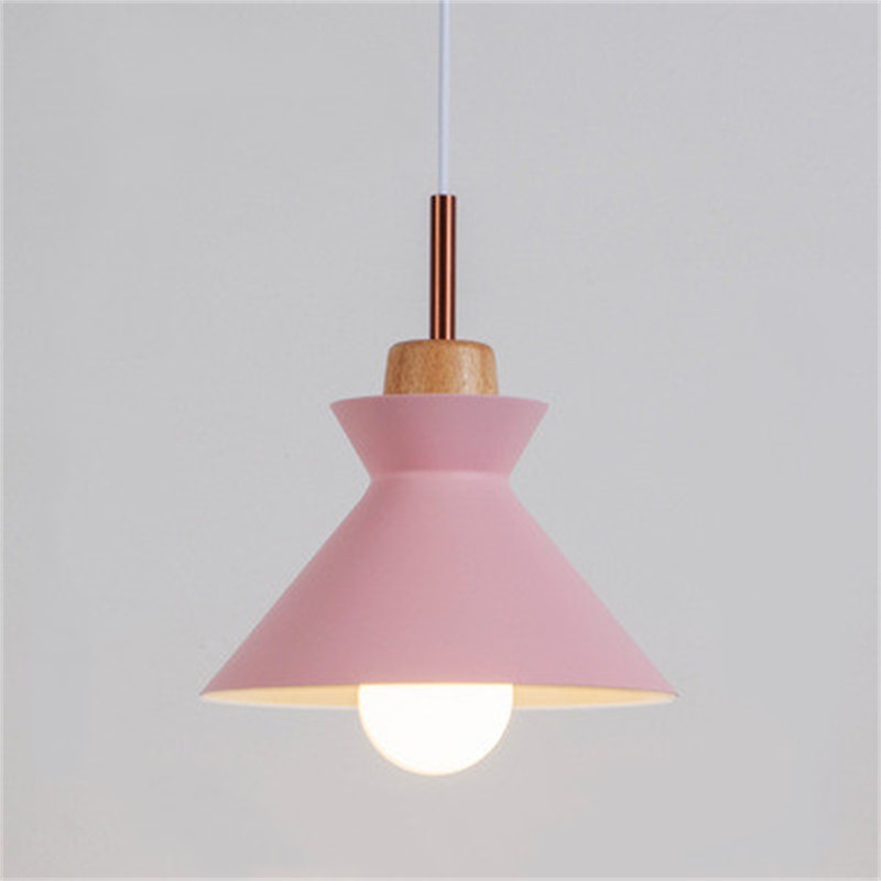 MULTI Scandinavian Metal Wood Macaroon Pendant Light for Bedroom S32
