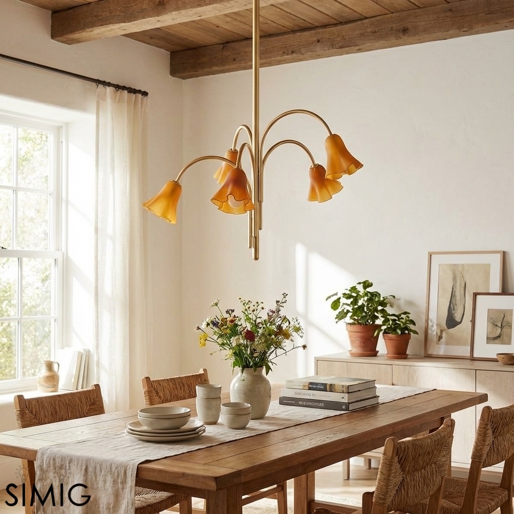 Bellina Lily Glass Flower Chandelier - Romantic Lighting for Interior T280
