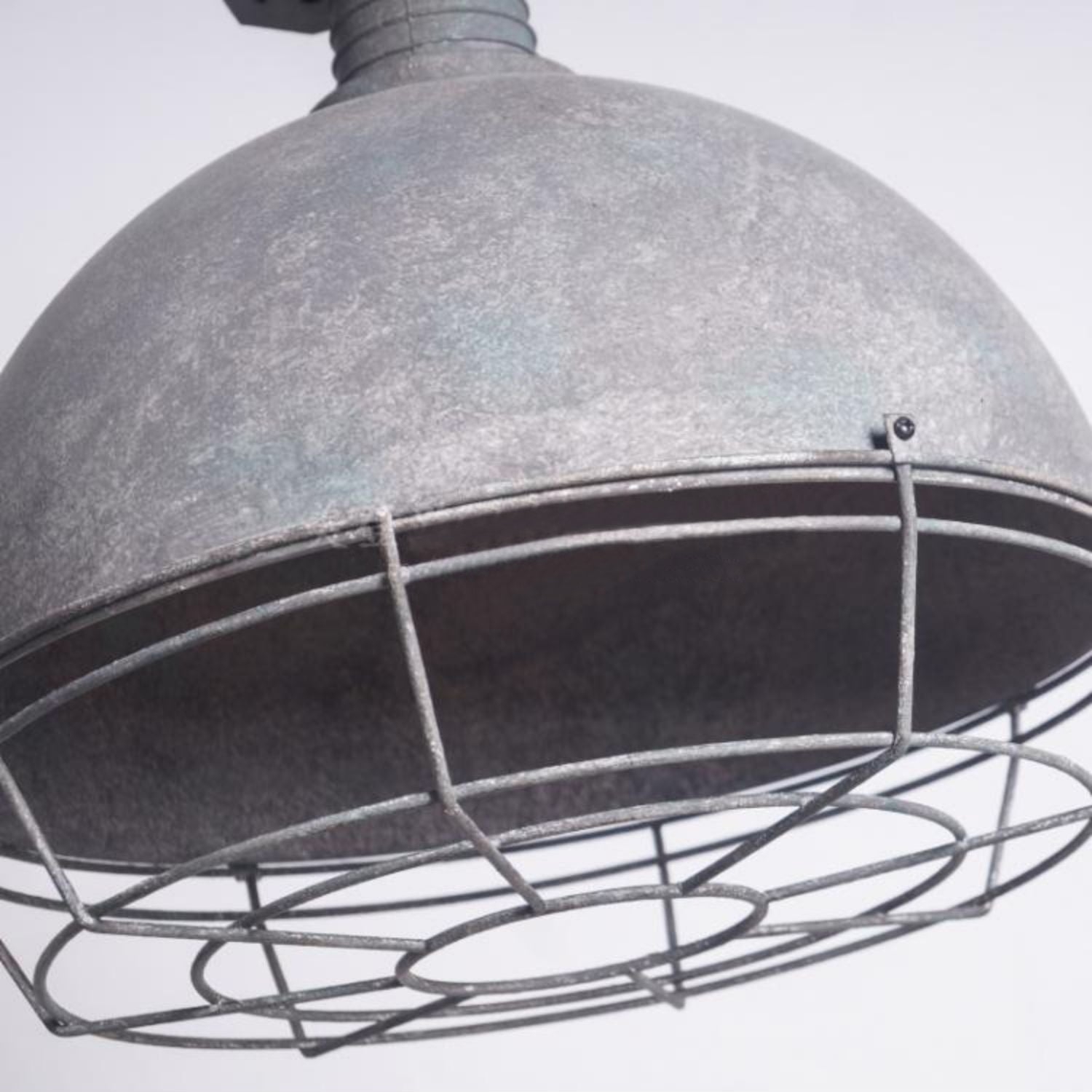 Caged Industrial Metal Pendant Light T1693