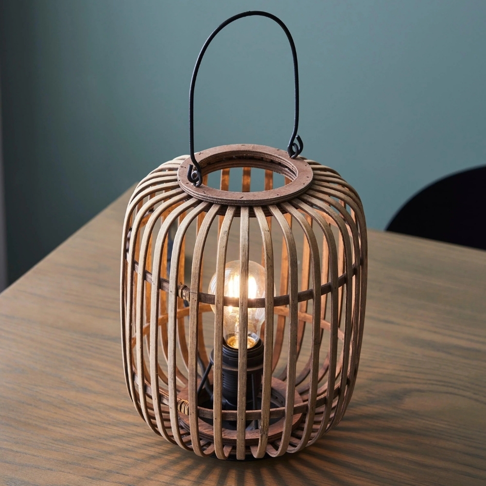 Yumeko Ambient Table Lamp - Open Bamboo Cage Design Stylish and Eco Friendly for Living & Bedroom T988