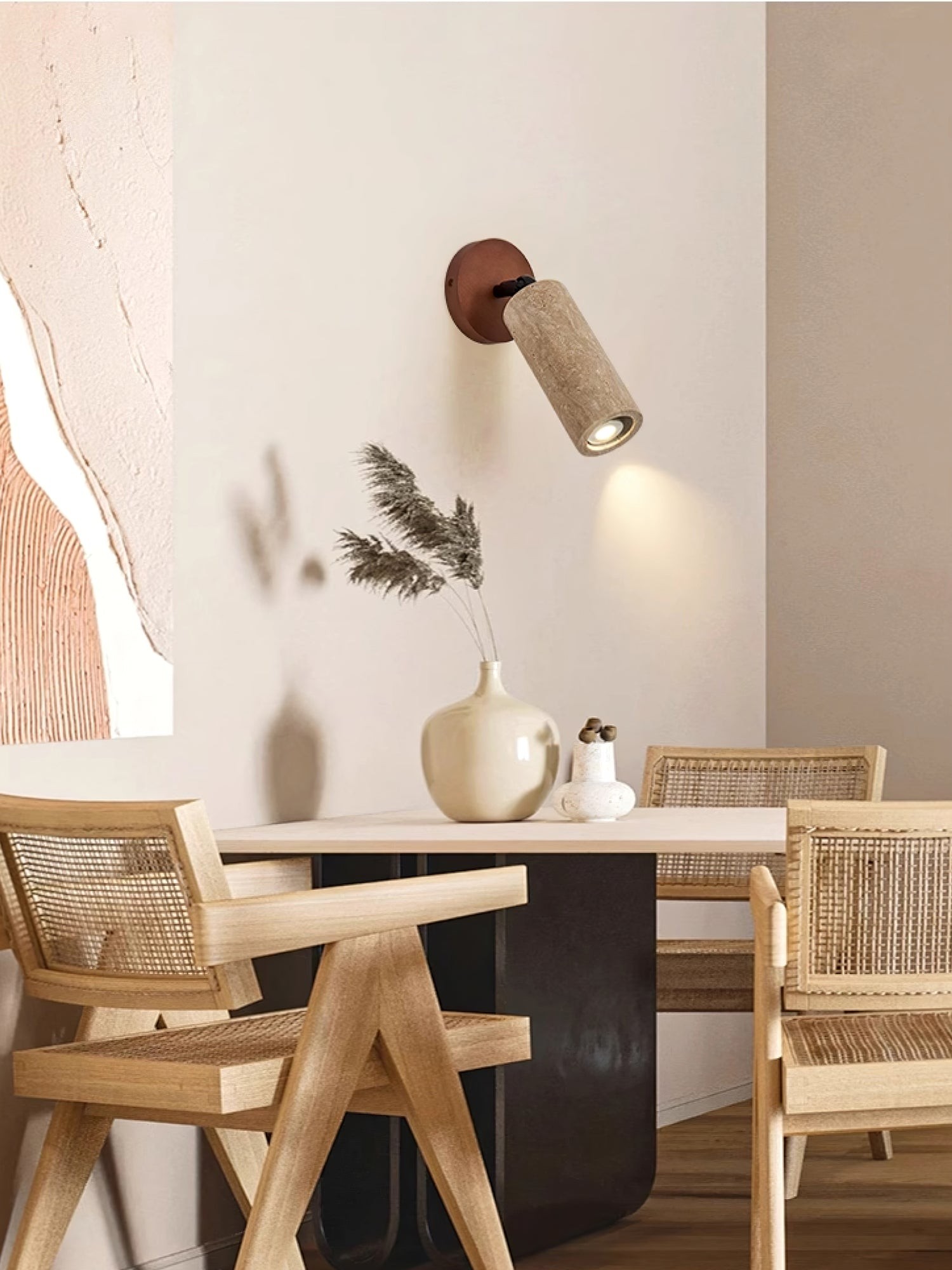 Wabi-Sabi Travertine Adjustable Wall Lamp M487