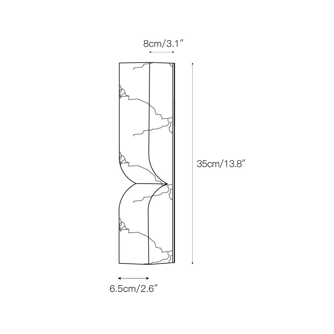 Rectangular Alabaster Wall Lamp T1863