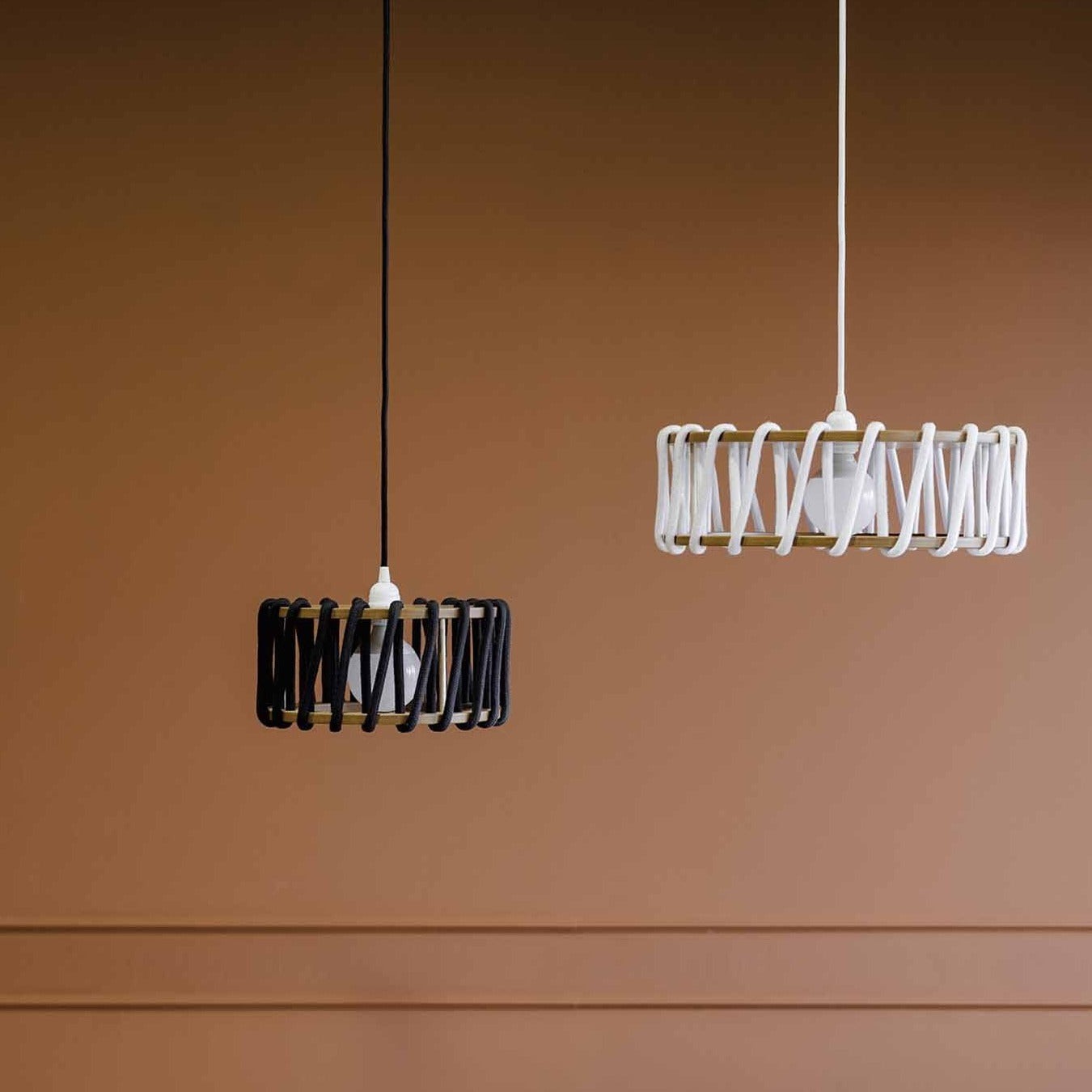 Macaron Rope-wrapped Wooden Pendant Lamp S179