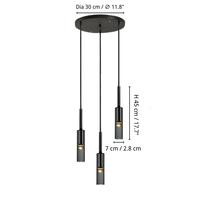 Modern Cylindrical Glass Pendant Light G42