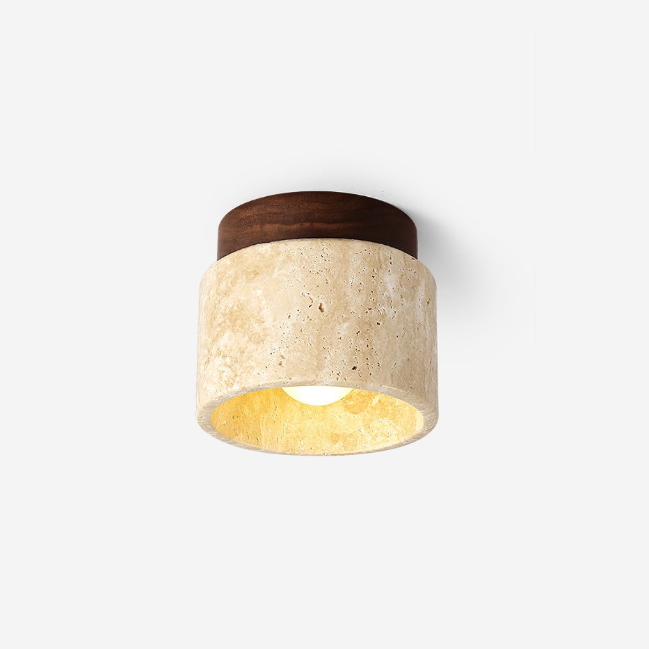 Travertine and Wood Design - Nordic Ceiling Light for Modern Spaces M98