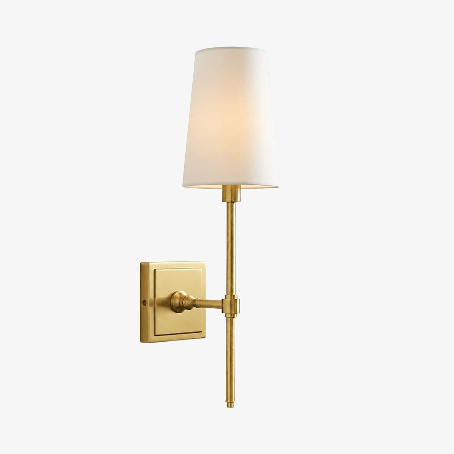 Derlina Stylish Retro Wall Lamp with White Linen Shades – Modern Industrial Design for Any Room T273