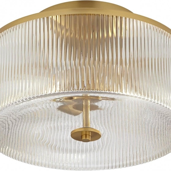 Rilona Clear Glass Drum Semi Flush Ceiling Light - Farmhouse Retro Styley U13